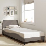 VidaXL Cadru de pat cu tăblie fără saltea, taupe, 90x190 cm, textil