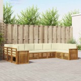 vidaXL Seturi de canapele 10 pcs Natural și Crem Lemn Solid de Acacia 3375555