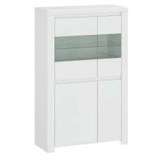 Vitrina mdf alb lucios Lindy 98x41.5x156.5 cm