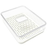 Cutie alimentară Pufo Deerbox cu sită detașabilă și capac cu aerisire, pentru fructe, legume sau m&acirc;ncare, 32 x 21 x 10 cm
