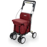 Carucior Cumparaturi Carlett COMFORT RUBY Rosu, Aluminiu, 4 Roti, 20L, 25kg, 96x35x30cm