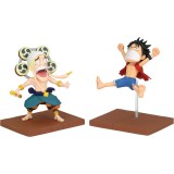 Set 2 Figurine One Piece World Collectable Figure Log Stories - Monkey D. Luffy &amp; Enel, Banpresto