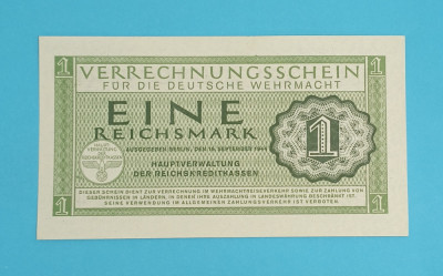 Germania 1 Reichsmark 1944 &amp;#039;Deutsche Wehrmacht&amp;#039; UNC p#M38 foto