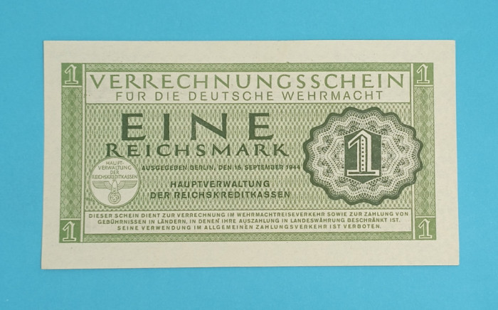 Germania 1 Reichsmark 1944 &#039;Deutsche Wehrmacht&#039; UNC p#M38