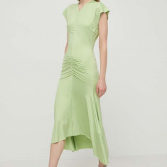 Victoria Beckham rochie culoarea verde, maxi, evazați 1224WDR005425A