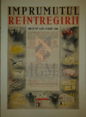 AFIS ORIGINAL, IMPRUMUL REINTREGIRII ROMANIEI , grafica executata de Pictorita Lili Pancu, 1941 foto