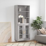 VidaXL Dulap &icirc;nalt, gri sonoma, 69,5x34x180 cm, lemn compozit