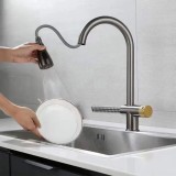 Cumpara ieftin Baterie Bucatarie cu Dus Extractibil Inox Gri Cu Functie Cascada YB1500N