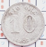 1057 Suedia 10 ore 1907 Oscar II (1872-1907) km 774 argint, Europa