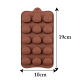 Forma din Silicon, Model Scoica pentru Ciocolata de Casa, Bomboane, Jeleuri sau Cuburi de Gheata, CBD CORAL BEST DEALS 21 cm 11 cm 1.5 cm Maro 1