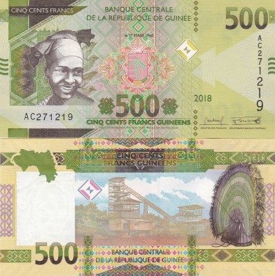 Guineea 500 Francs 2018 UNC foto