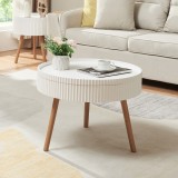 Masuta de cafea Bongard alba, rotunda, cu spatiu de depozitare, 60x45 cm