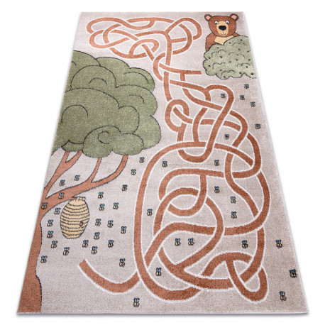 Covor FUN Honey pentru copii, urs, albine bej, 280x370 cm