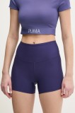 Casall pantaloni scurți de antrenament culoarea negru, uni, high waist, 23149.