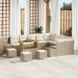 vidaXL Set de canapele pentru grădină cu pernă 12 pcs Bej și crem