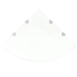 Raft de colt sticla transparenta cu suporti de crom, 45 x 45 cm