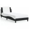 Cadru de pat fara saltea Zadar negru si alb 100x200cm piele artificiala