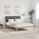 vidaXL Cadru de pat cu tăblie tapițată cu headboard Maro 160 x 200 cm 3394389