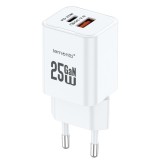 Incarcator retea Lemontti GaN Dual Port, 25W, Alb