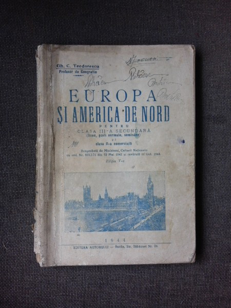 EUROPA SI AMERICA DE NORD PENTRU CLASA A III-A SECINDARA SI CLASA II-A COMERCIALA - GH.C. TEODORESCU