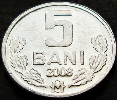 Moneda 5 BANI - REPUBLICA MOLDOVA, anul 2008 *cod 362 C foto