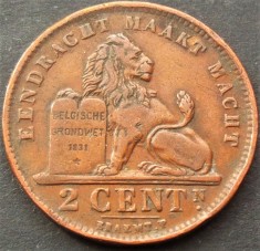 Moneda istorica 2 CENTIMES - BELGIA, anul 1919 *cod 2517 - DER BELGEN
