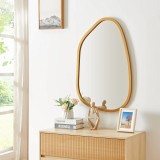 Oglinda de perete, en.casa, Filiano, 80 x 58 cm, MDF, auriu, asimetrica HausGarden Leisure, [en.casa]