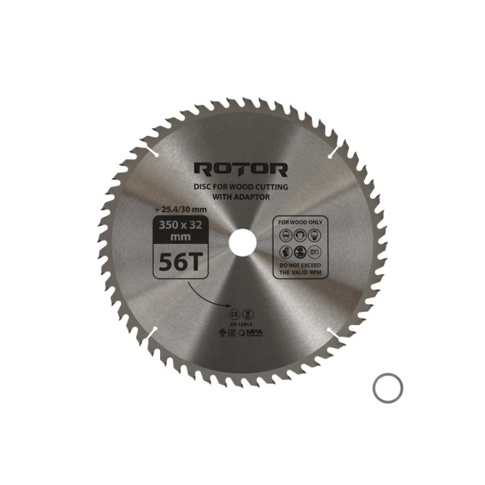 Disc taiat lemn ROTOR 350*32/30/25,4 cu adaptor 56T Innovative ReliableTools