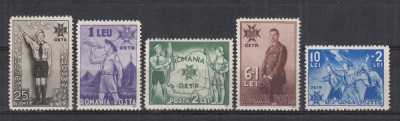 ROMANIA 1935 LP 110 O.E.T.R OFICIUL PENTRU EDUCATIA TINERETULUI ROMAN SERIE MNH foto