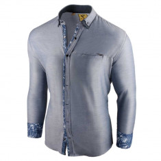 Camasa pentru barbati, slim fit, albastru deschis, casual, cu guler - sedna brighton foto