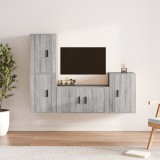 vidaXL Set dulapuri TV, 4 piese, gri sonoma, lemn prelucrat