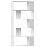 Biblioteca/Separator camera, alb, 80x24x159 cm, lemn prelucrat