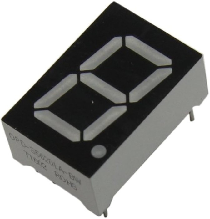 Afisaj 1digit LED rosu ac 44x30.6x8mm