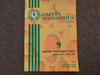 GAZETA MATEMATICA NR 9/2016 foto