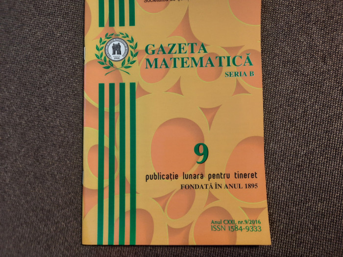 GAZETA MATEMATICA NR 9/2016