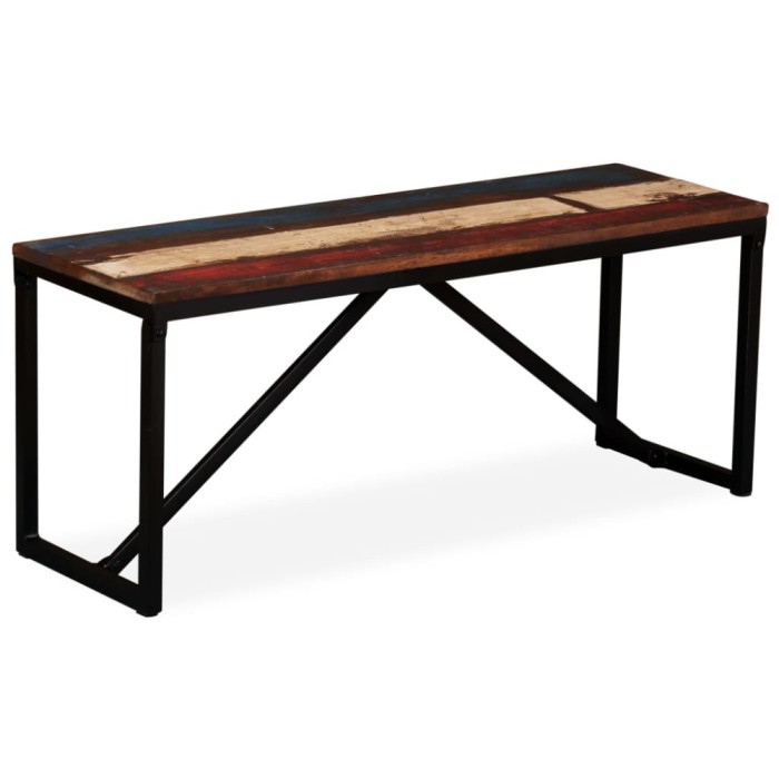 vidaXL Bancă, 110 x 35 x 45 cm, lemn masiv reciclat 244901