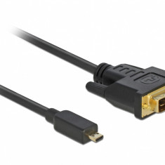 Cablu Micro-D HDMI la DVI T-T 2m Negru, Delock 83586