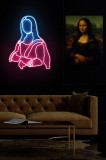 Decoratiune luminoasa LED, Mona Lisa, Benzi flexibile de neon, DC 12 V, Roz / Albastru, Neon Graph