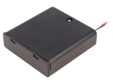 Suport Baterii AA 4x cu Cabluri 150mm Negru