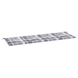 Cumpara ieftin Perna banca de gradina, gri carouri, 150x50x3 cm, textil Oxford