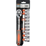 Sthor 58633 - Set capete chei tubulare 10-24 mm patrat 1/2 inch 12 bucati
