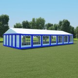 Pavilion de grădină, albastru și alb, 6 x 14 m, PVC