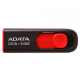 Cumpara ieftin Memorie USB ADATA C008, 64GB, USB 2.0, Negru/Rosu