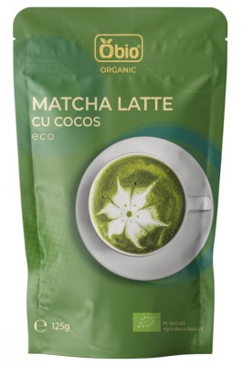 Matcha latte cu cocos bio 125g Obio foto