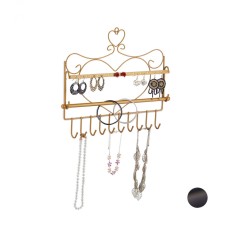 Organizator bijuterii de perete, Metal, Auriu, 30 x 365 x 35 cm