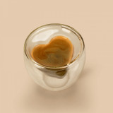 Pahar de sticla cu perete dublu &ndash; cu forma de inima &ndash; 180 ml