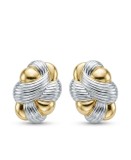 Cumpara ieftin Cercei Stud din Argint 925 Bicolor , Design Nod A mpletit cu Textura Striata
