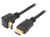 Cablu HDMI 2.0 3m cu mufă 90&deg; negru PVC 30AWG