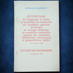 N. CEAUSESCU - CUVANTARE LA CONGRESUL AL II-LEA AL CONSILIILOR DE CONDUCERE foto