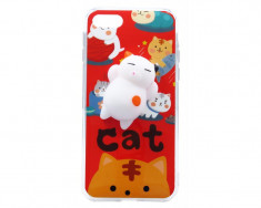 Carcasa Husa silicon Apple iPhone X model Squishy 4D Cat, Pisica + Folie de sticla securizata Apple iPhone X ,Viceversa foto